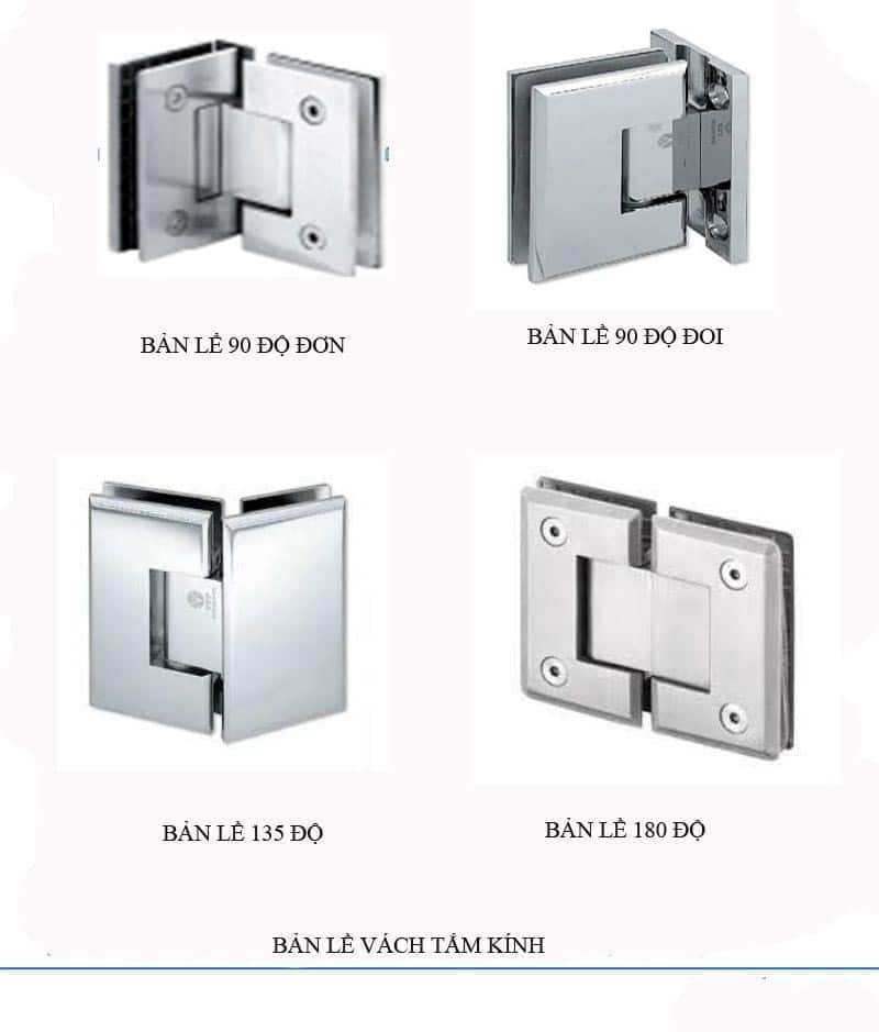 Bản lề sàn được sử dụng tại vách tắm kính mở quay