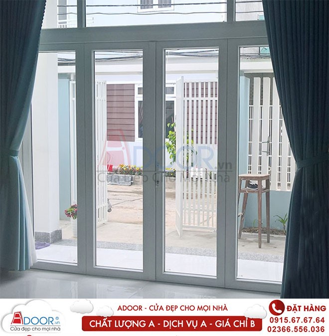 Cửa nhựa lõi thép 4 cánh mở lùa tại không gian nhà ở
