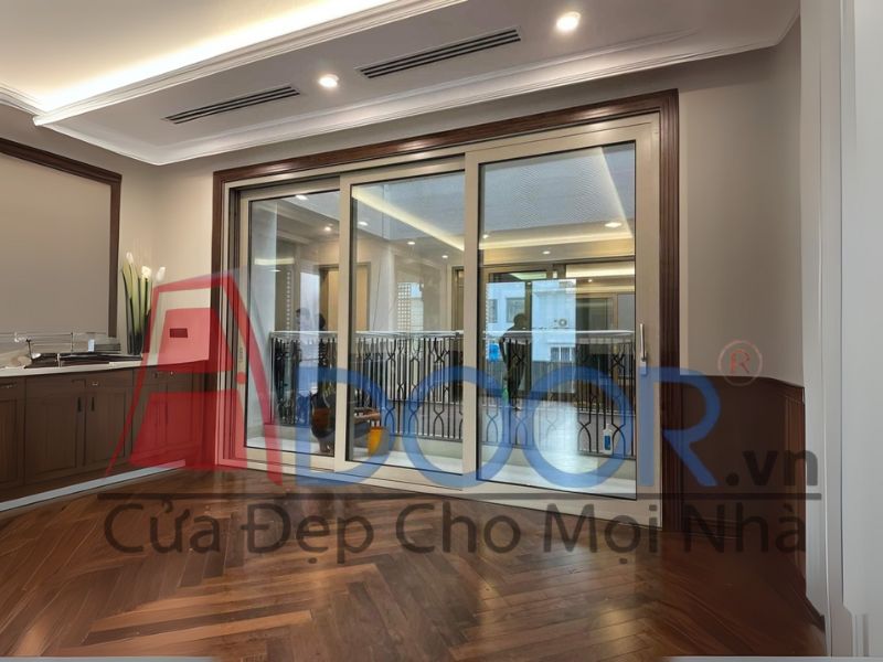 Mẫu cửa đi lùa nhôm maxpro