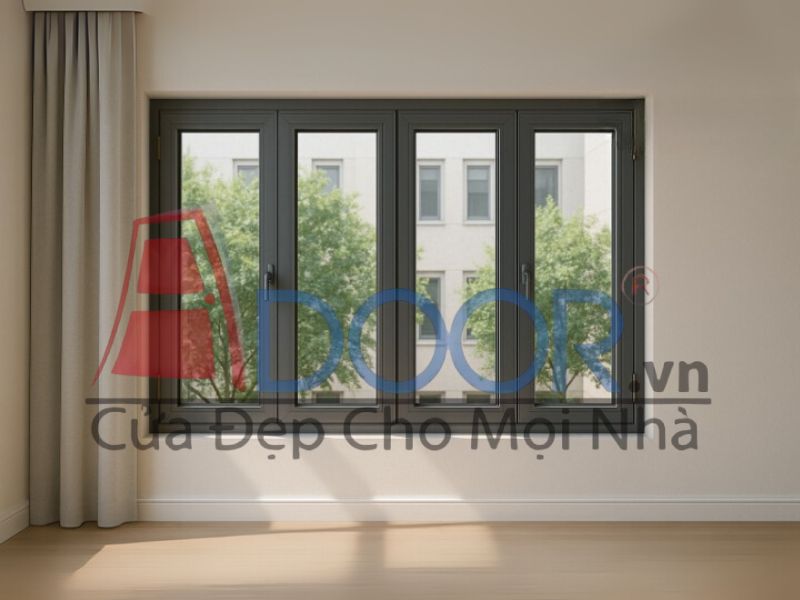 Mẫu Cửa sổ mở quay nhôm maxpro