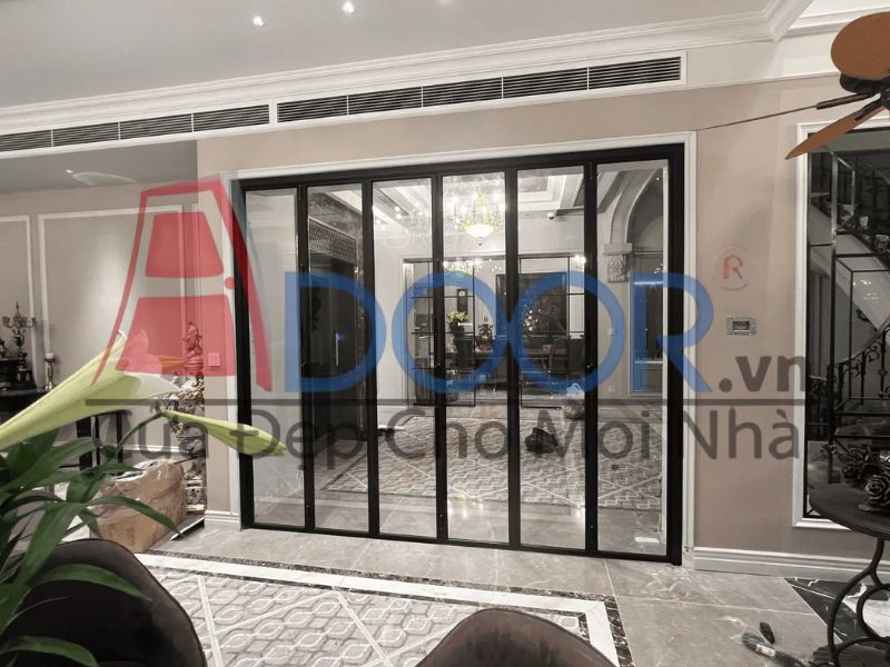 Mẫu cửa nhôm Slim xếp trượt Adoor 