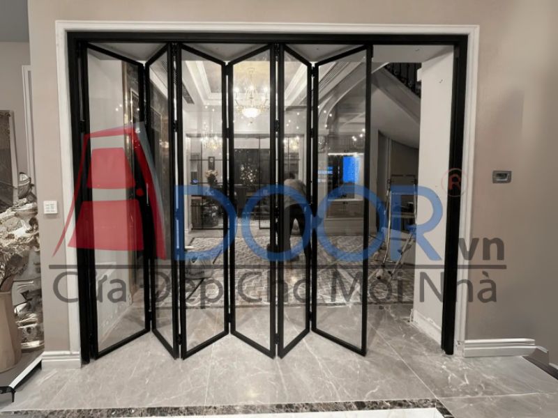 Giá cửa nhôm slim xếp trượt 