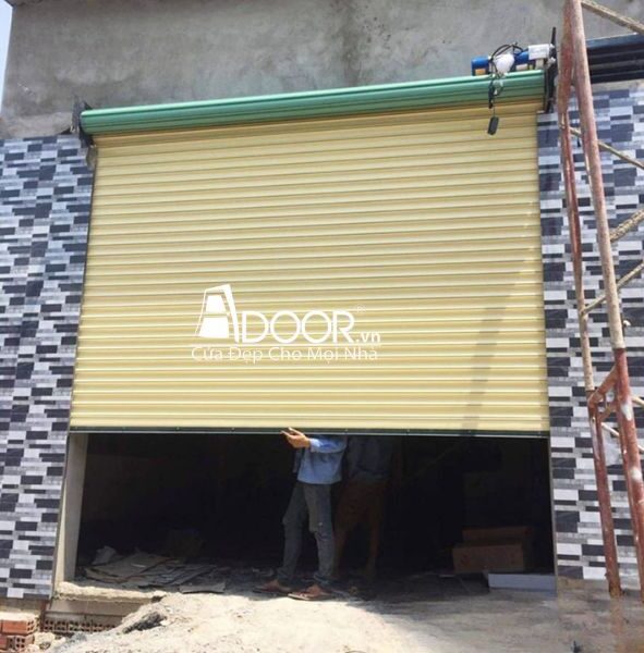 Mẫu cửa cuốn Đài Loan mạ màu màu vàng