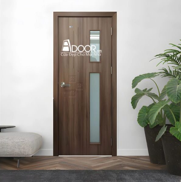 Mẫu cửa nhựa abs ô kính