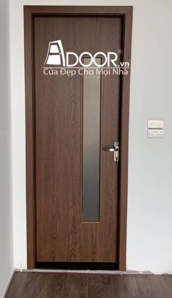 Mẫu cửa nhựa composite kết hợp kính hoa văn
