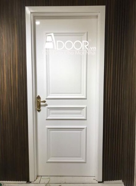 Mẫu cửa nhựa composite sơn trắng vân chìm