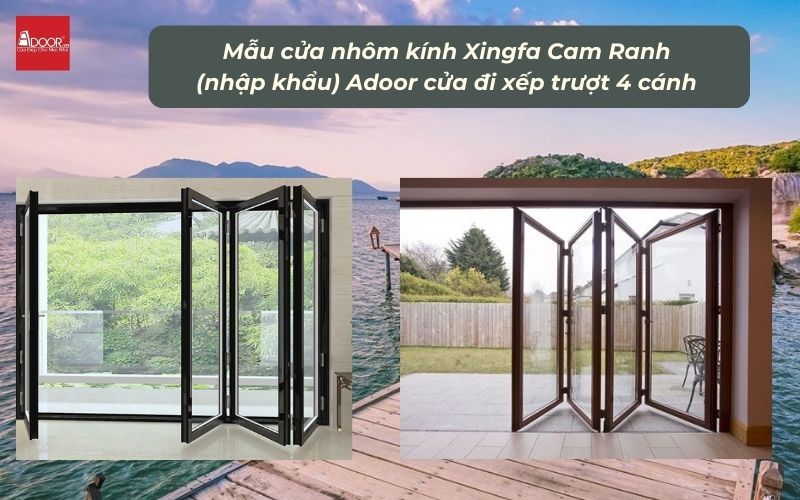 Mẫu cửa nhôm kính Xingfa Cam Ranh (nhập khẩu) Adoor cửa đi xếp trượt 4 cánh
