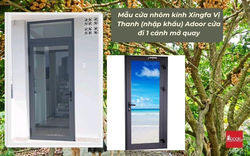 Mẫu cửa nhôm kính Xingfa Vị Thanh (nhập khẩu) Adoor cửa đi 1 cánh mở quay