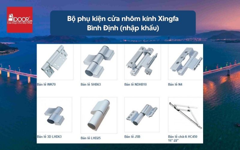 Bộ phụ kiện cửa nhôm kính Xingfa Bình Định (nhập khẩu) 02