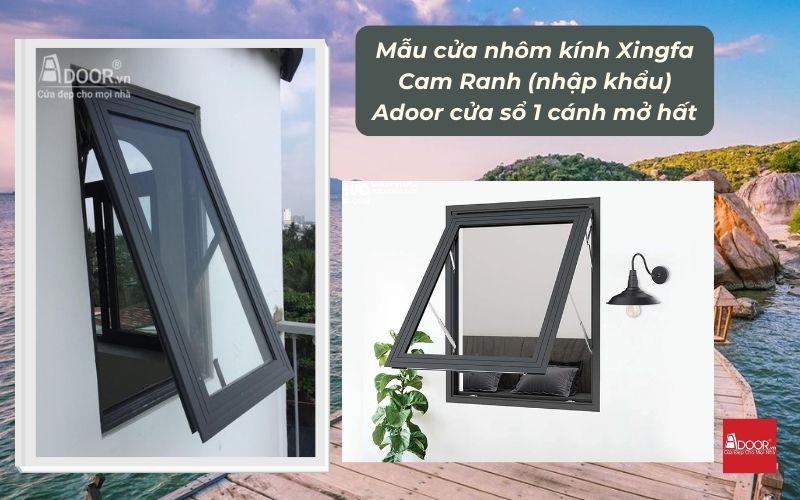 Mẫu cửa nhôm kính Xingfa Cam Ranh (nhập khẩu) Adoor cửa sổ 1 cánh mở hất