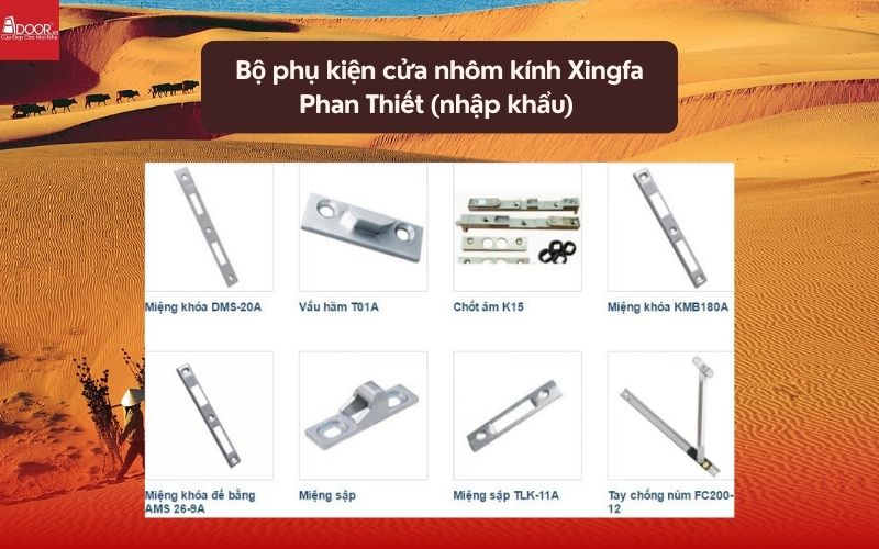 Bộ phụ kiện cửa nhôm kính Xingfa Phan Thiết (nhập khẩu) 01