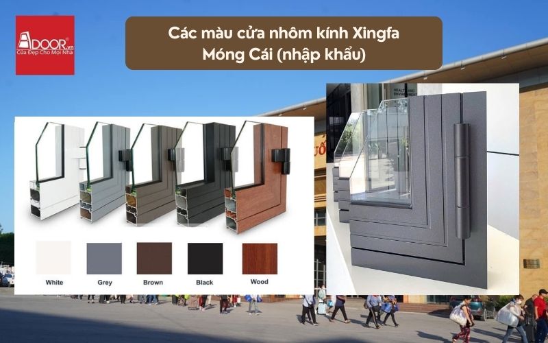 Các màu cửa nhôm kính Xingfa Móng Cái (nhập khẩu)