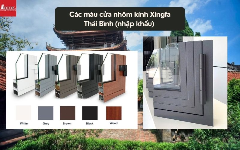 Các màu cửa nhôm kính Xingfa Thái Bình (nhập khẩu) 