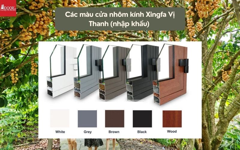 Các màu cửa nhôm kính Xingfa Vị Thanh (nhập khẩu) 