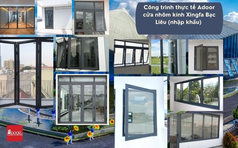 Công trình thực tế Adoor cửa nhôm kính Xingfa Bạc Liêu (nhập khẩu) 