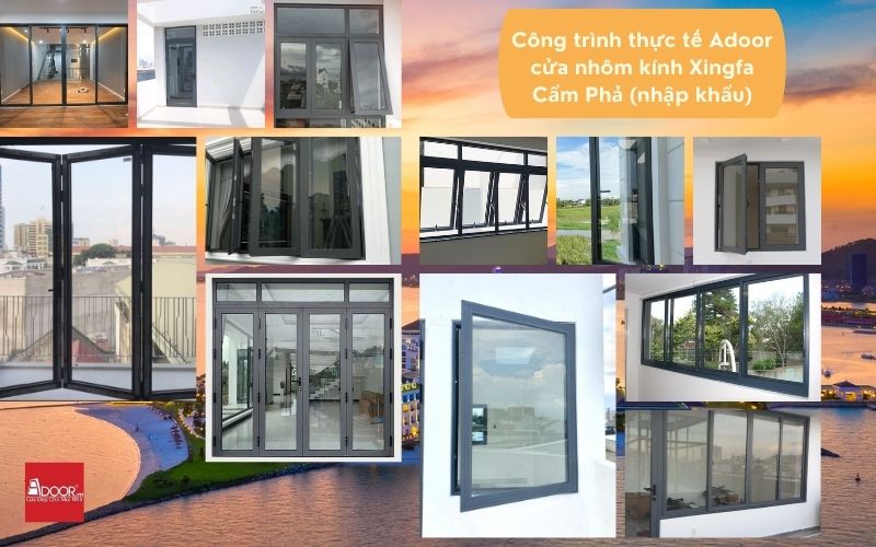 Công trình thực tế Adoor cửa nhôm kính Xingfa Cẩm Phả (nhập khẩu)