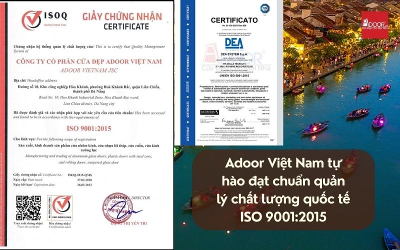 Adoor đạt chuẩn ISO – cam kết chất lượng cho cửa nhôm kính Xingfa Hội An (Nhập khẩu)