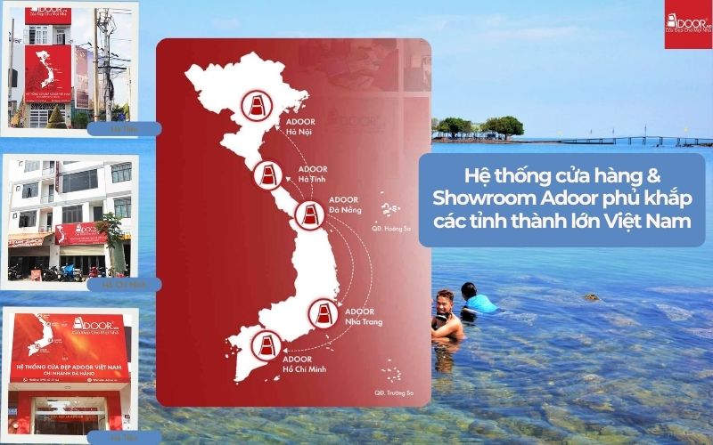 Mạng lưới chi nhánh phủ rộng giúp Adoor nhanh chóng cung ứng và thi công cửa nhôm kính Xingfa Hà Tiên (nhập khẩu) cho bà con vùng biên.