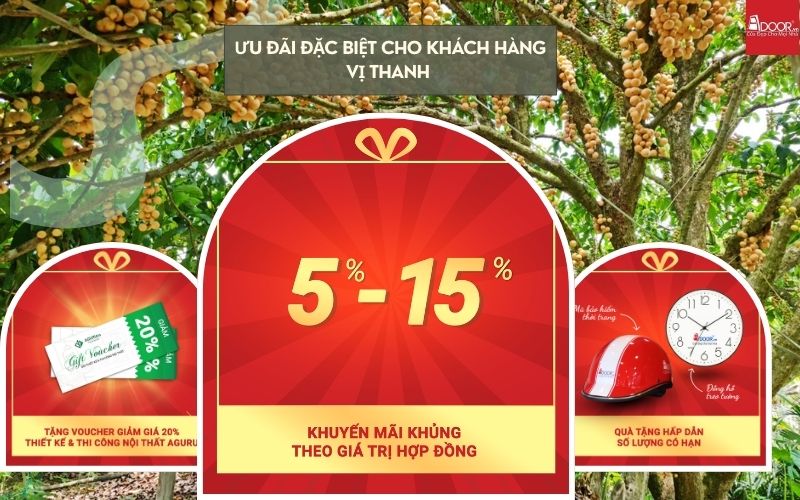 Adoor bùng nổ chương trình ưu đãi "Về thăm Hậu Giang" với quà tặng phụ kiện cao cấp khi lắp đặt cửa nhôm kính Xingfa Vị Thanh (nhập khẩu).