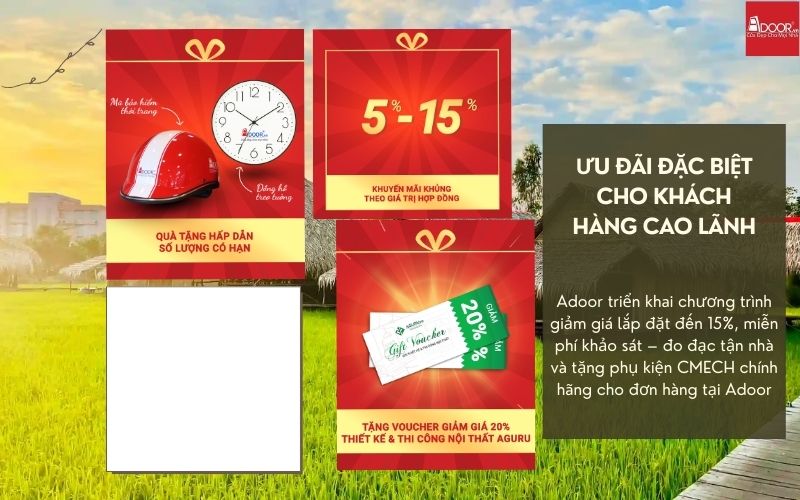 Ưu đãi hấp dẫn khi mua cửa nhôm kính Xingfa Cao Lãnh (nhập khẩu) tại Adoor