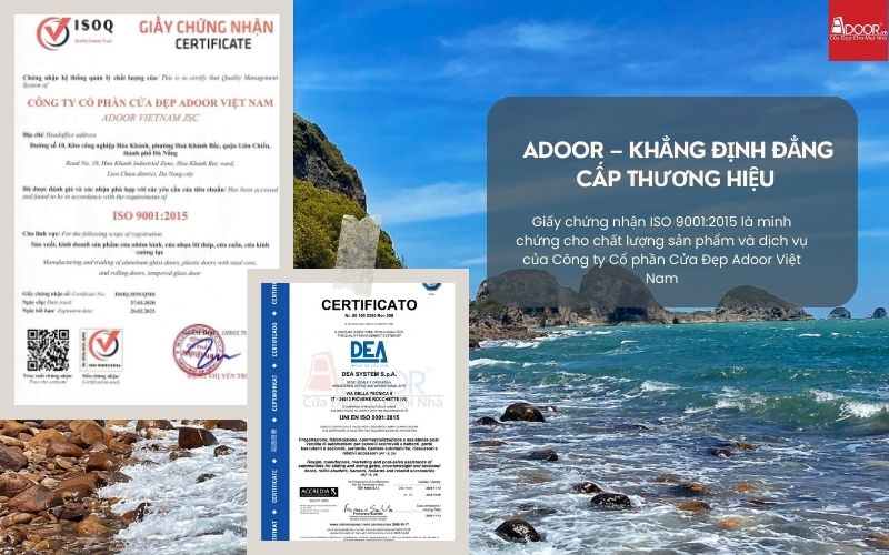 Đạt tiêu chuẩn ISO 9001:2015, Adoor cam kết mỗi bộ cửa nhôm kính Xingfa Tĩnh Gia (nhập khẩu) luôn vận hành bền bỉ và vững chãi.