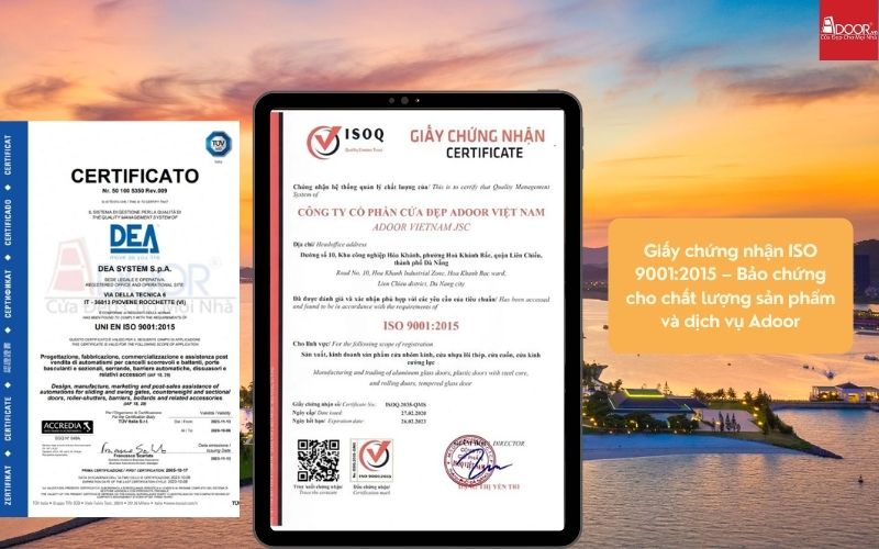 Chứng nhận kiểm định quốc tế đảm bảo độ bền trước hơi muối biển