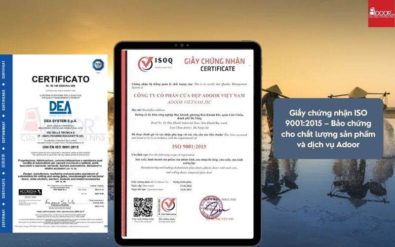 Với tiêu chuẩn ISO quốc tế, Adoor bảo chứng cho độ bền bỉ thách thức thời tiết sương muối của dòng cửa nhôm kính Xingfa Nam Định (nhập khẩu).