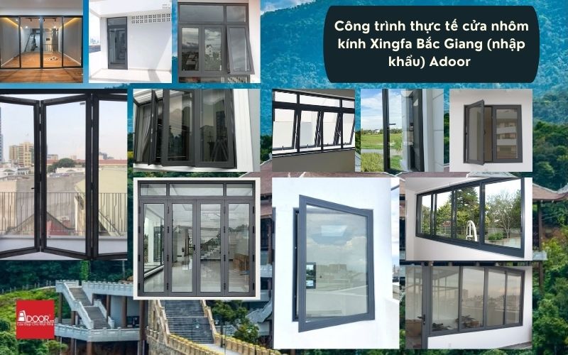 Công trình thực tế cửa nhôm kính Xingfa Bắc Giang (nhập khẩu) Adoor 
