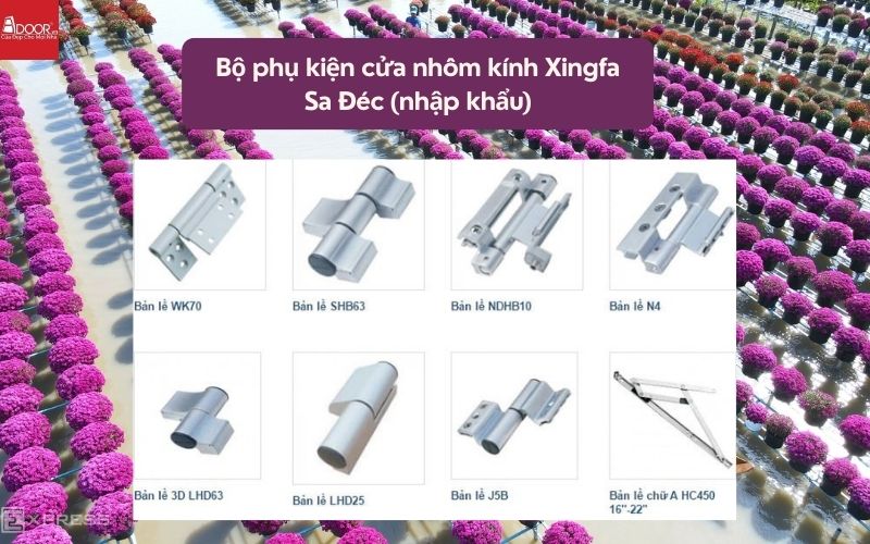 Bộ phụ kiện cửa nhôm kính Xingfa Sa Đéc (nhập khẩu) 01