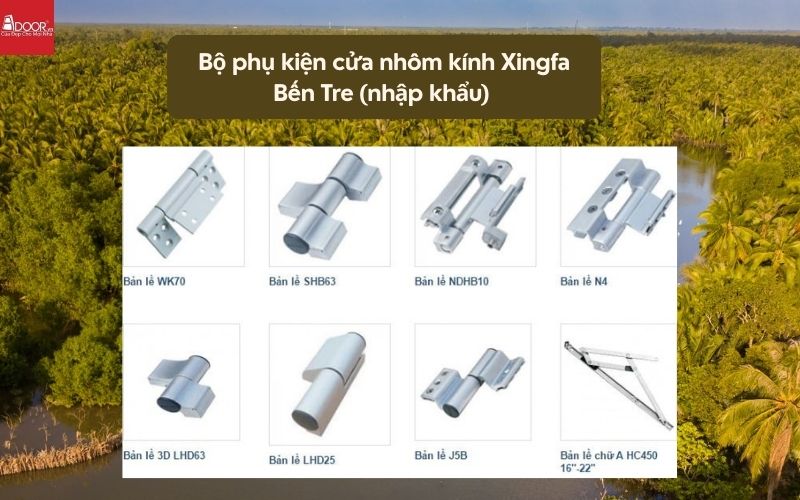 Bộ phụ kiện cửa nhôm kính Xingfa Bến Tre (nhập khẩu) 01