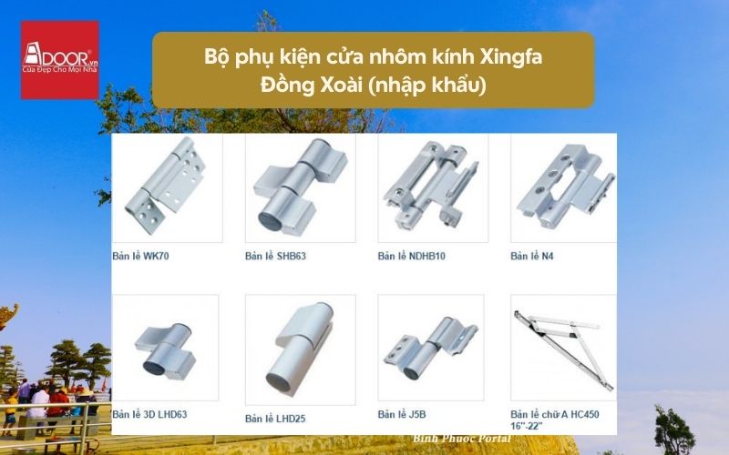 Bộ phụ kiện cửa nhôm kính Xingfa Đồng Xoài (nhập khẩu) 01