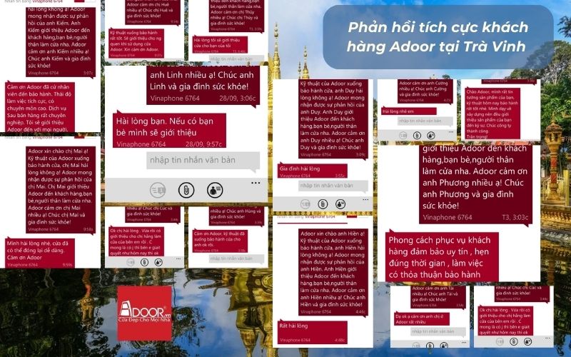 Phản hồi tích cực khách hàng Adoor tại Trà Vinh 