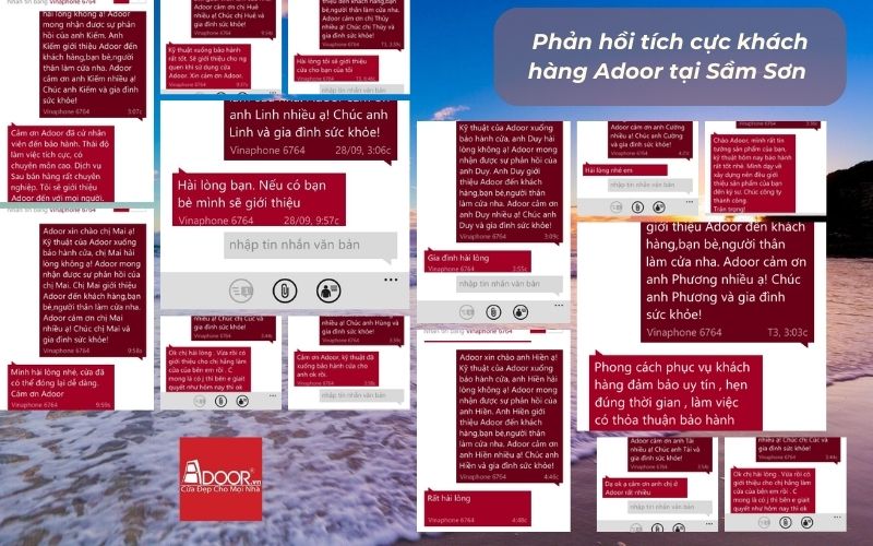 Phản hồi tích cực khách hàng Adoor tại Sầm Sơn 