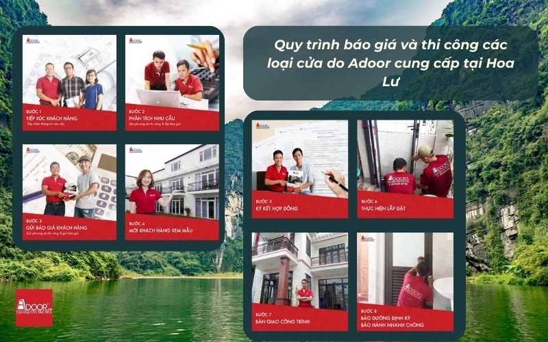 Quy trình sản xuất và lắp đặt cửa nhôm kính Xingfa Hoa Lư (nhập khẩu) theo chuẩn Adoor