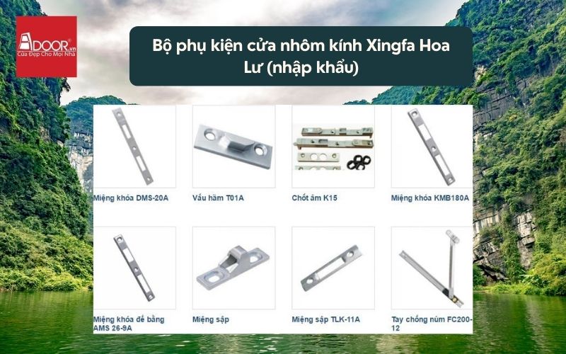 Bộ phụ kiện cửa nhôm kính Xingfa Hoa Lư (nhập khẩu) 02