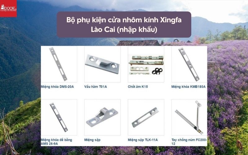 Bộ phụ kiện cửa nhôm kính Xingfa Lào Cai (nhập khẩu) 02