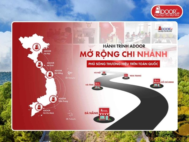 Chi nhánh Adoor phủ rộng toàn quốc phục vụ khách hàng tại Bắc Ninh