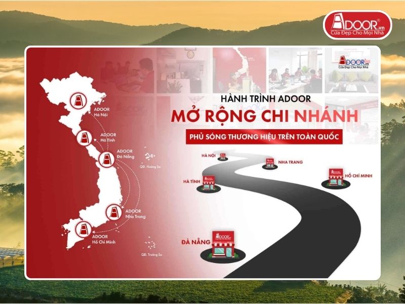 Chi nhánh Adoor phủ rộng toàn quốc phục vụ khách hàng tại Bảo Lộc