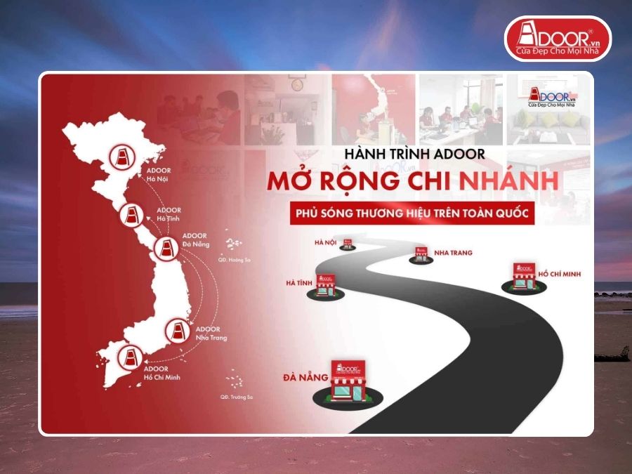 Chi nhánh Adoor phủ rộng toàn quốc phục vụ khách hàng tại Cẩm Phả