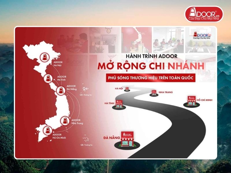 Chi nhánh Adoor phủ rộng toàn quốc phục vụ khách hàng tại Cao Bằng