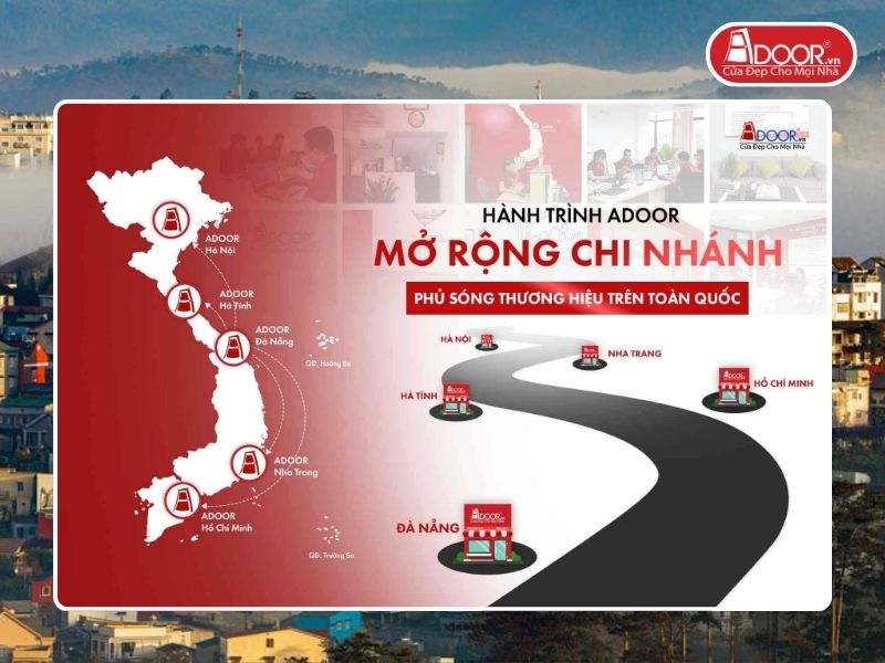 Chi nhánh Adoor phủ rộng toàn quốc phục vụ khách hàng tại Đà Lạt