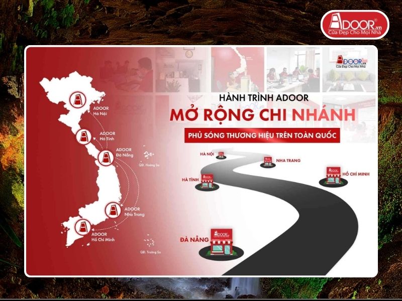 Chi nhánh Adoor phủ rộng toàn quốc phục vụ khách hàng tại Gia Nghĩa