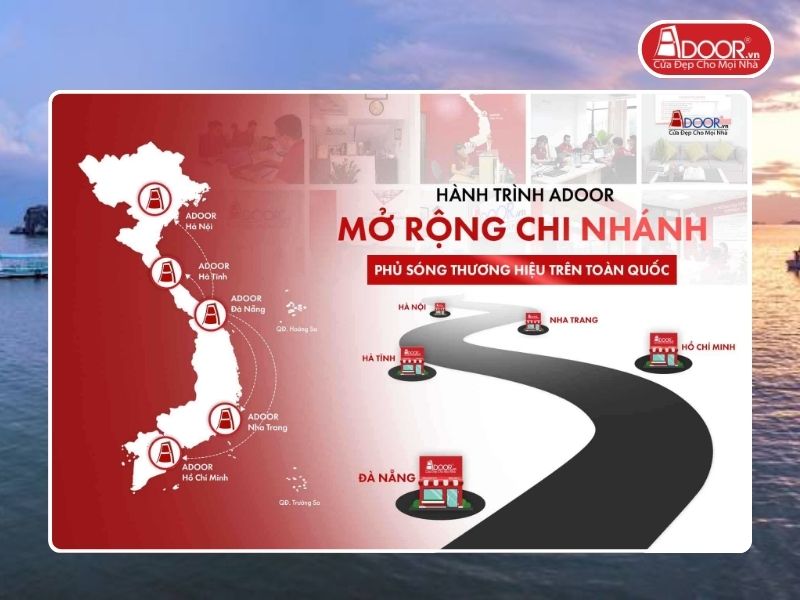 Chi nhánh Adoor phủ rộng toàn quốc phục vụ khách hàng tại Hà Tiên