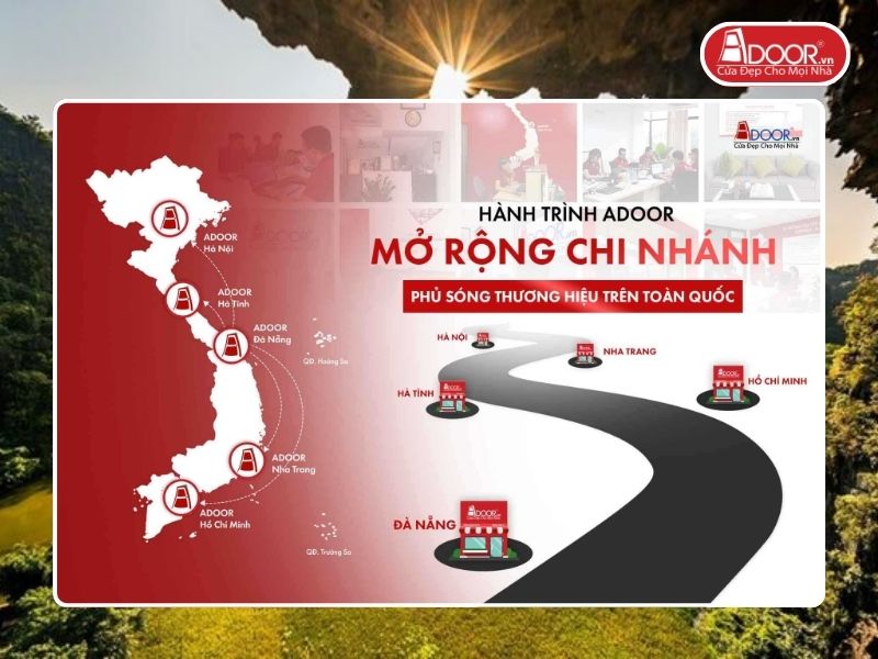 Chi nhánh Adoor phủ rộng toàn quốc phục vụ khách hàng tại Hoa Lư