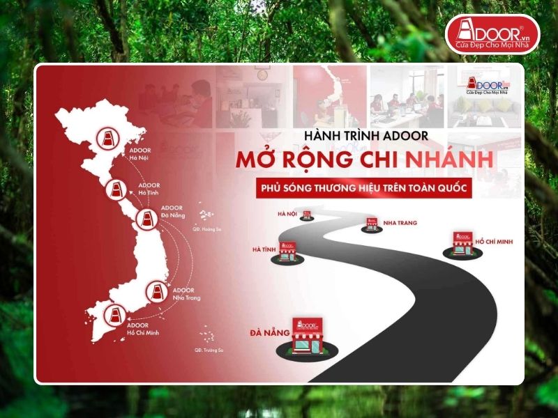 Chi nhánh Adoor phủ rộng toàn quốc phục vụ khách hàng tại Long An