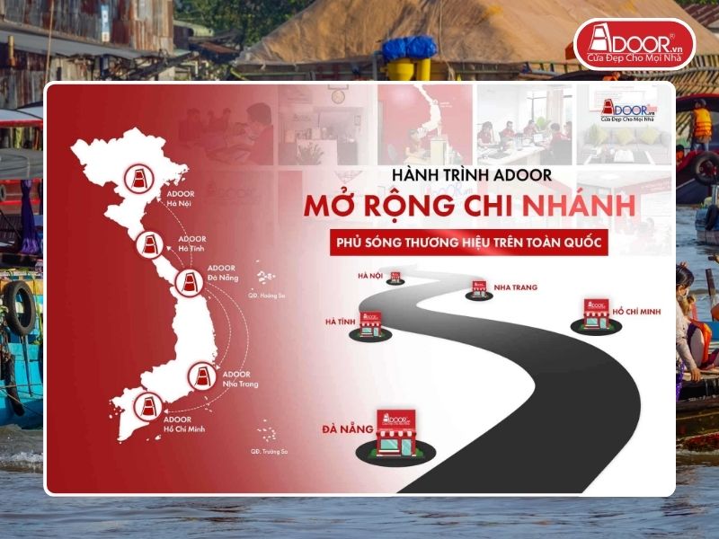 Chi nhánh Adoor phủ rộng toàn quốc phục vụ khách hàng tại Long Xuyên