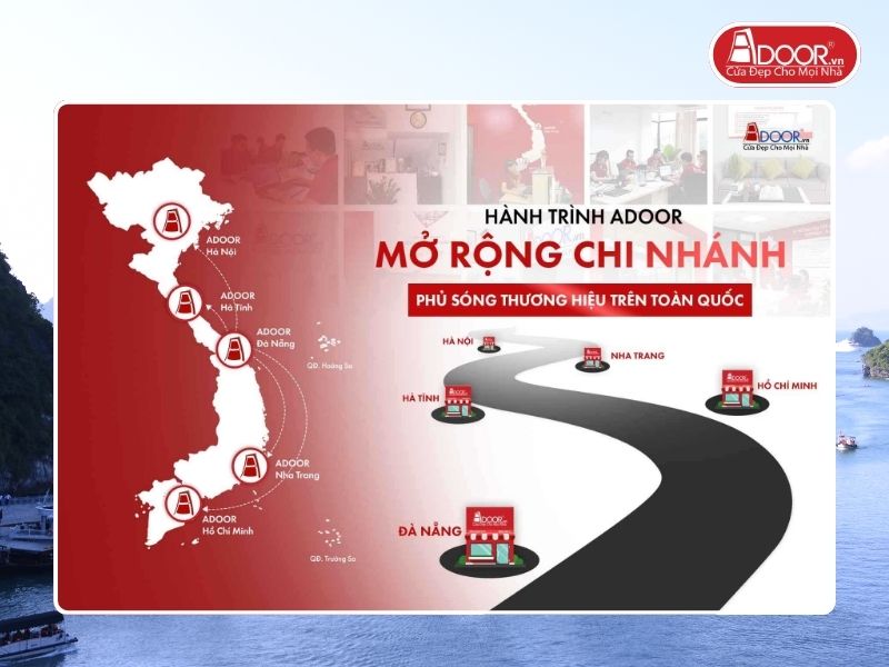Chi nhánh Adoor phủ rộng toàn quốc phục vụ khách hàng tại Quảng Ninh