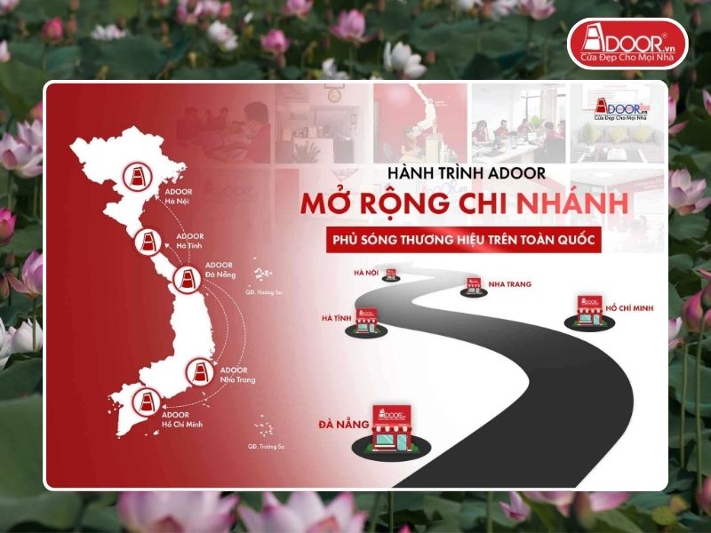 Chi nhánh Adoor phủ rộng toàn quốc phục vụ khách hàng tại Thái Bình