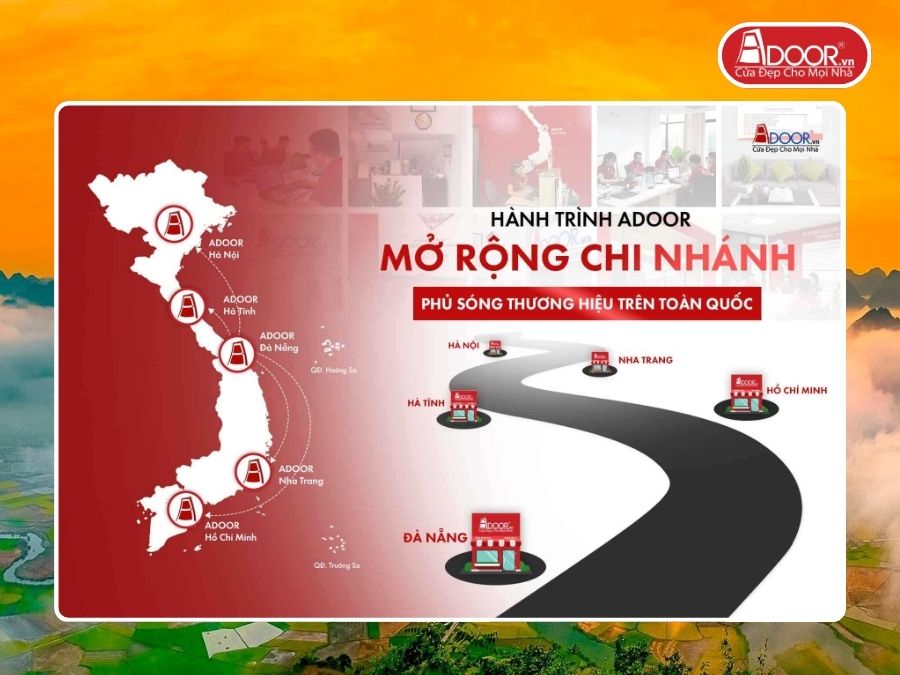 Chi nhánh Adoor phủ rộng toàn quốc phục vụ khách hàng tại Thái Nguyên