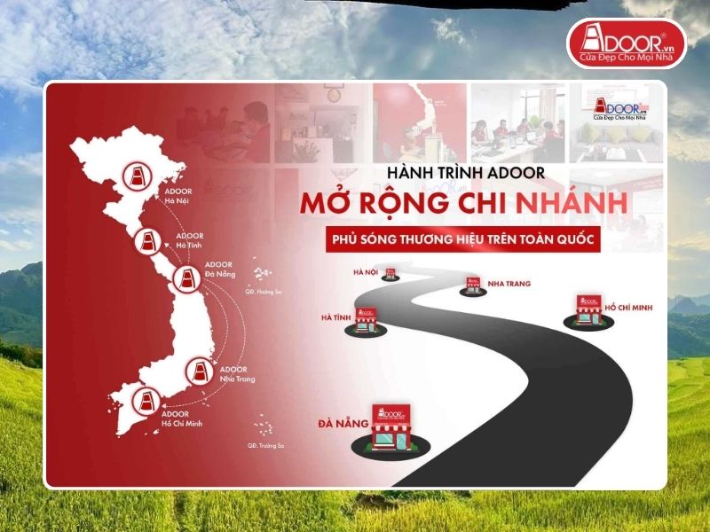 Chi nhánh Adoor phủ rộng toàn quốc phục vụ khách hàng tại Thanh Hóa